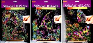 Obrázek z Škrabací obrázek-barevný (papoušci, motýlci, mořský svět) 